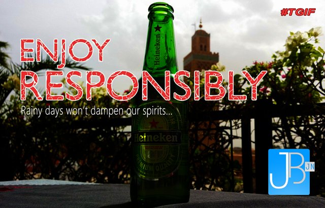 JBJNCompany's tweet photo. We just can't let a little rain dampen our spirits... #fun #merriment #tgif #tgifridays #drinkresponsibly #eathealthy #drivesafe #wearyourseatbelt #staysafe #madeinnigeria #havefun #enjoy #party #dinner #merry #happy #celebrations #celebrating #happyhour #holiday #july #fun https://t.co/bF017dwefQ