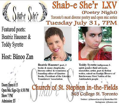 ShabeSherTO's tweet photo. @Projectx40C   Pls #join &amp; #SpreadtheWord @ShabeSherTO #Toronto’s most #diverse #inclusive &amp; #brave #poetry #space w @Theo_Syrette &amp; @BeatrizHausner, #host @BanooZan + 20 #OpenMic slots for #poetry, #SpokenWord in any #language #accent 
  https://t.co/prb3U8cbzb https://t.co/wfhNiSQ7XO