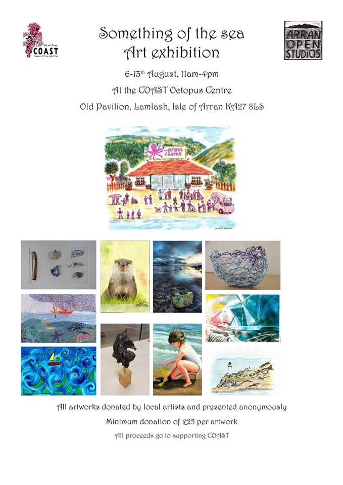 ArranOpen's tweet photo. Something of the Sea- an exhibition of unsigned sea themed work presented by @ArranCoast and @ArranOpen studios , all proceeds to COAST. https://t.co/DgRsQthhfx