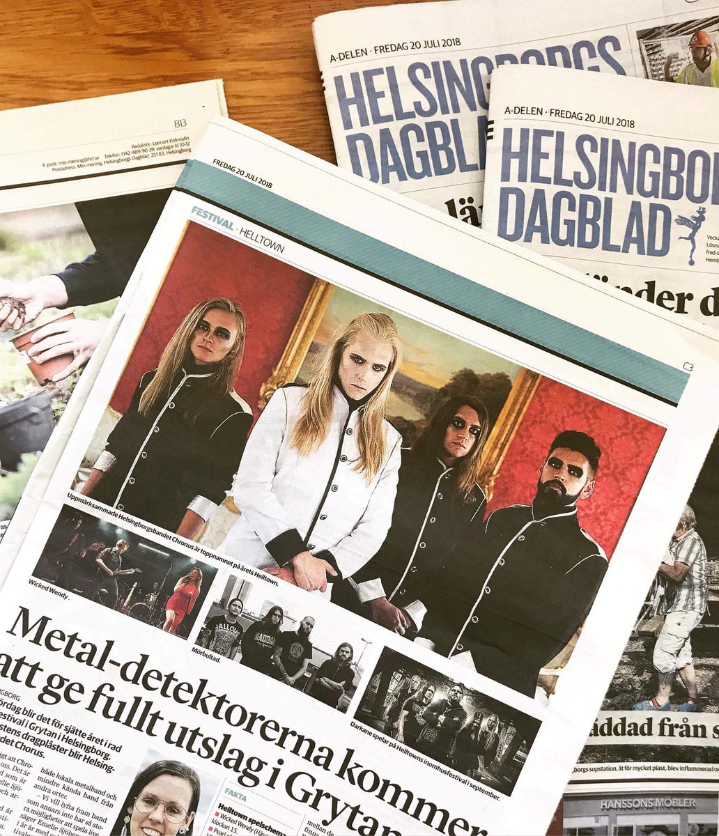 ChronusOfficial's tweet photo. Chronus makes the newspaper as tomorrow, next to the medieval castle in Helsingborg, Chronus will be headlining Helltown Outdoors festival. 🏰 On stage: 21:10

#chronus #thebaron #medievalcastle #castle #festival #headline #emplabelgroup #ellefsonmusicproductions #newspaper https://t.co/hEFkcqf1ct