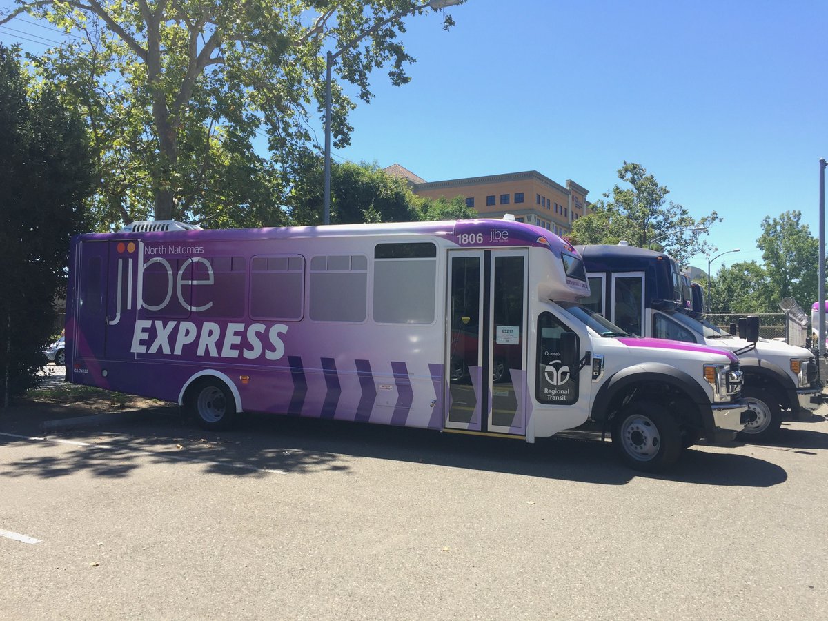 RideSacRT's tweet photo. The @ShuttleUpNNTMA North Natomas Flyer is changing its name to the Jibe Express starting August 1, 2018! Check out the new route and schedule https://t.co/AB9upZMsv3 #JibeWithUs https://t.co/BDEIC5bLmN