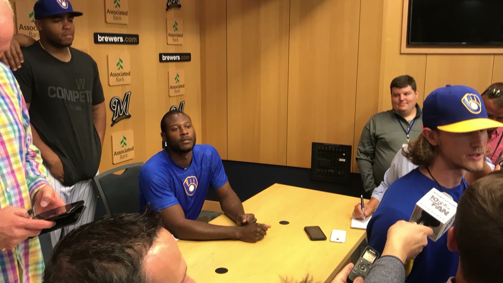 As Josh Hader addressed the media, every one of his teammates has come into the interview room to show their support.