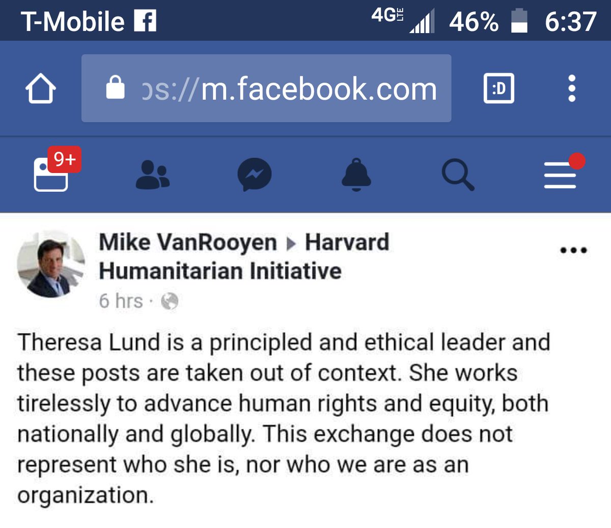 ldstarr18's tweet photo. @HHI I call BS on Michael VanRooyan. @mvanrooyen_md His actual thoughts are right here! #theresalund #harvard #racist #FireHer #shesaracist #NotAHumanitarian https://t.co/pq8wjJ8K5I