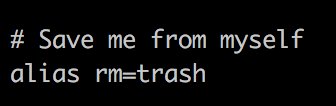alias rm=trash