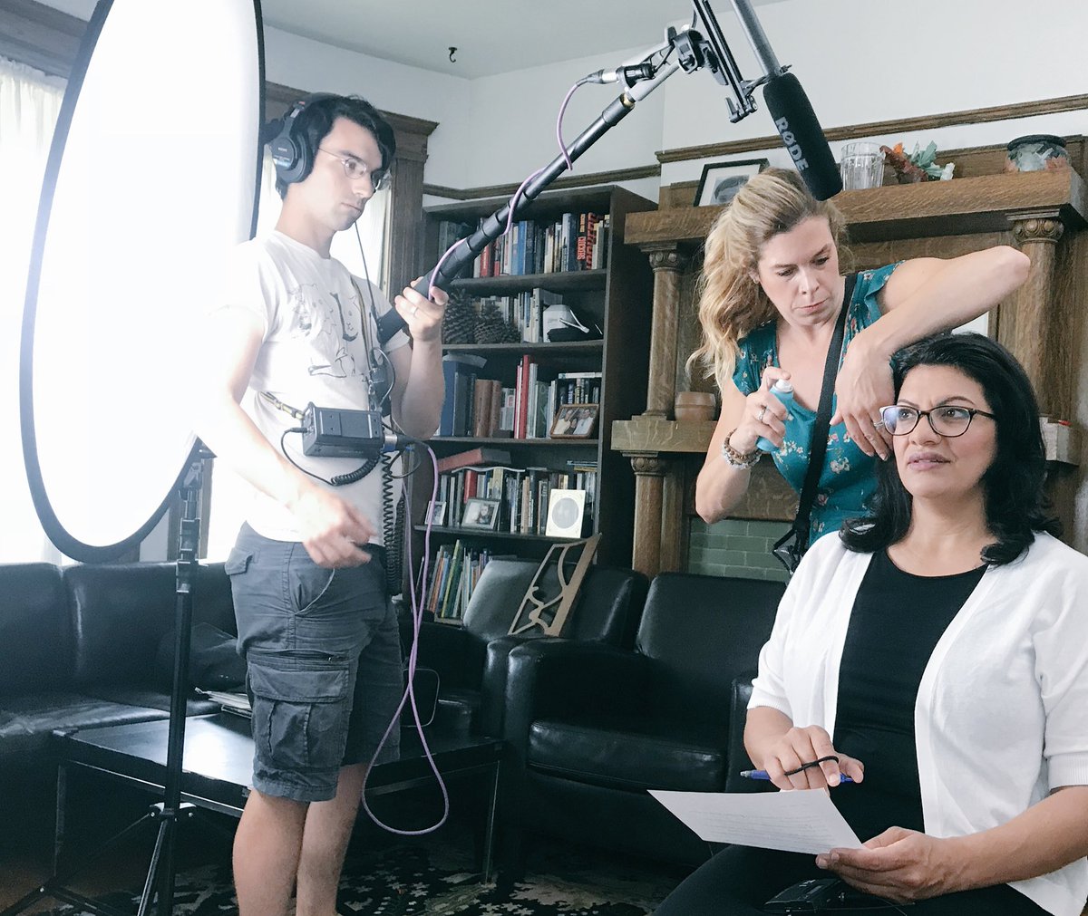 ThreeLyons's tweet photo. Just a little shoot we did for the first Muslim Congresswoman. #VoteAugust7 #RashidaforCongress @RashidaTlaib https://t.co/d1aGJOxubO https://t.co/qJ1nGBiHVc