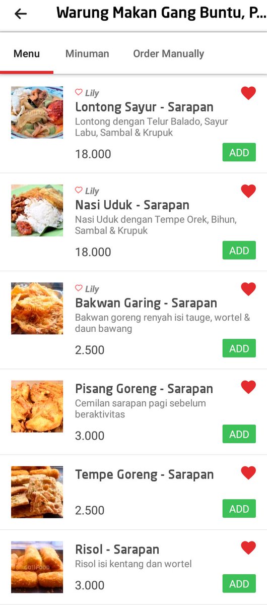 warunggangbuntu's tweet photo. Selamat Pagi, Selamat berakhir pekan bersama sanak saudara dan teman. Utamakan Sarapan :)
Nasi Uduk dkk dapat dipesan di #GoFood 05.30-07.30
#gofoodjkt
#gofoodjakarta
Sukseskan
#AsianGames2018
#semaraktorchrelay
#BanyuwangiSambutOborAG18
#IndonesiaBangga https://t.co/uYp6k9EKMG