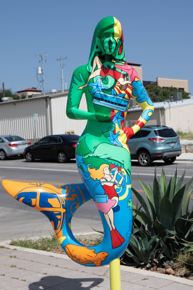 CityofSanMarcos's tweet photo. Ready for some colorful Pop Art? Today we're giving Malachy McKinney's #MermaidMarch statue, "Mermaid Playground," some love!
Find more information at https://t.co/r8MIbPoXjb https://t.co/f8VN5uq5jT