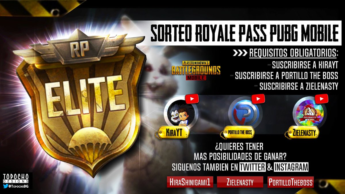 ●Requisitos para participar en el sorteo en la imagen●

•Canal de Kira: 
youtube.com/c/kiraLaGranAl…

*Canal de ZieleNasty: youtube.com/channel/UC7w5e…

*Canal de Portillotheboss:youtube.com/channel/UC97sI…

Diseñador: <a href="/TopochoDG/">Topocho.! 🍌</a>