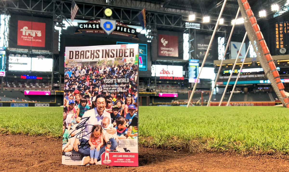 Dbacks's tweet image. This is Yoshi’s world and we’re just living in it. 

Grab the latest issue of the #Dbacks Insider this weekend at Chase Field and read about Yoshihisa Hirano’s experience so far in America. 

Or you can RETWEET this to enter to win a signed copy!