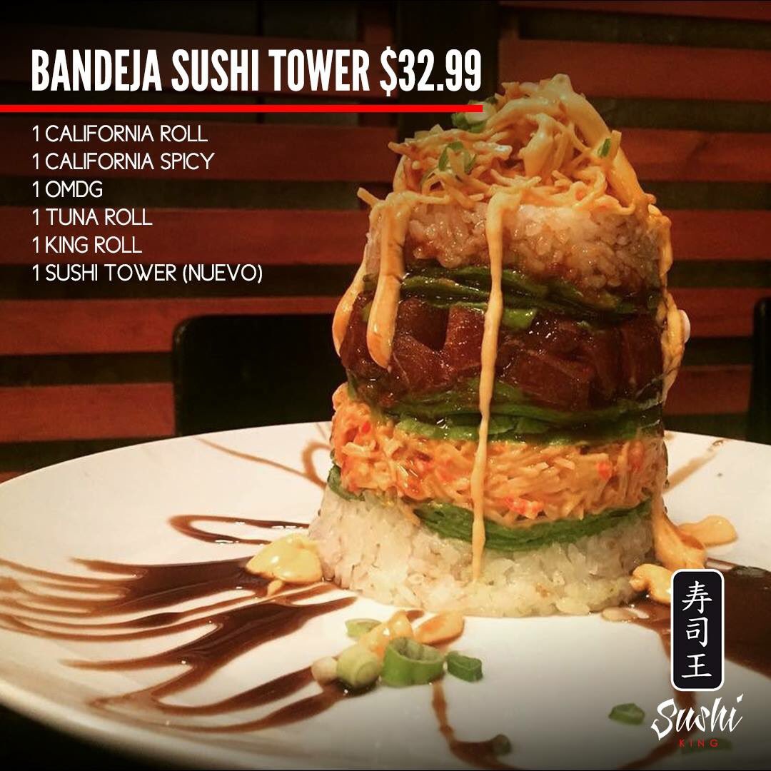 OnlyPartytime's tweet photo. ¡Este viernes tienes que probar el nuevo roll SUSHI TOWER de Sushi King! Pruébalo en la  bandeja Sushi Tower de 50 piezas.

*Promo válida 20 julio
*Aceptan únicamente pago en efectivo.                                            #sushi #king #partytimesv #sushitower https://t.co/7Z6Qt3RDNa