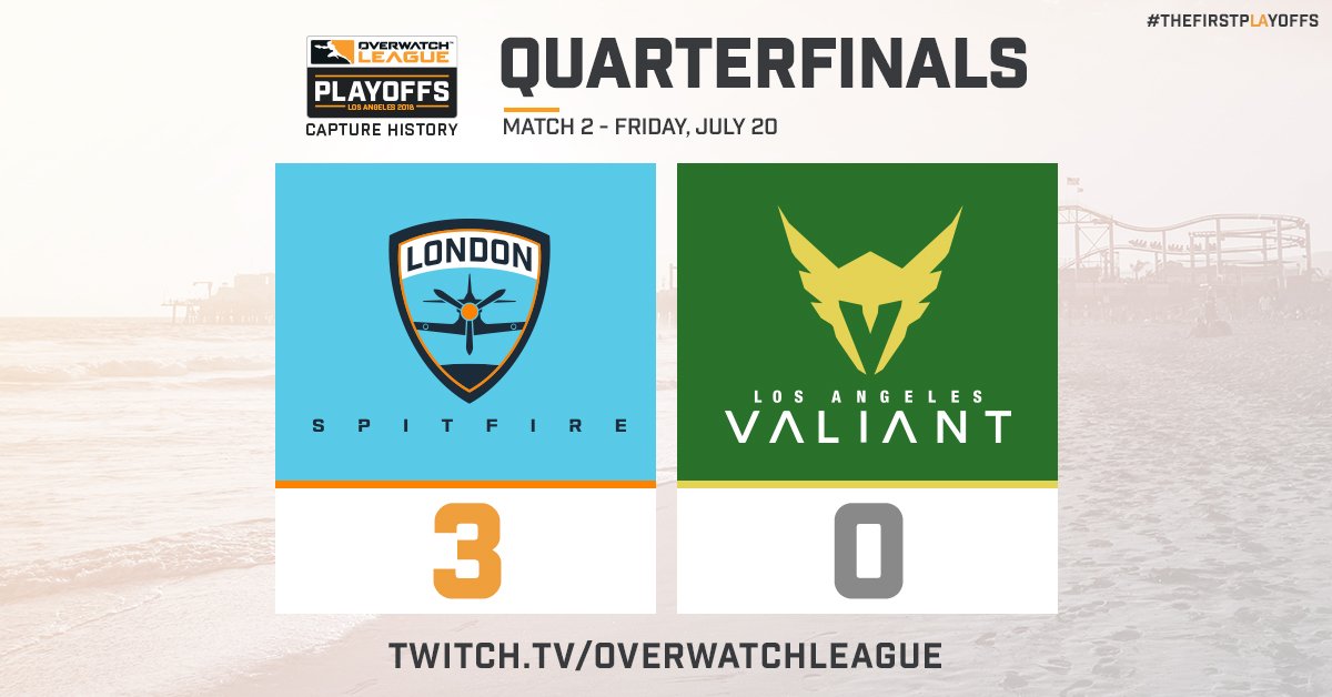 OW_Esports's tweet image. It's OFFICIAL! The @Spitfire beat the @LAValiant 3-0, and punch their ticket to the Grand Finals next week! #OWL2018 #TheFirstPlayoffs

twitch.tv/overwatchleague