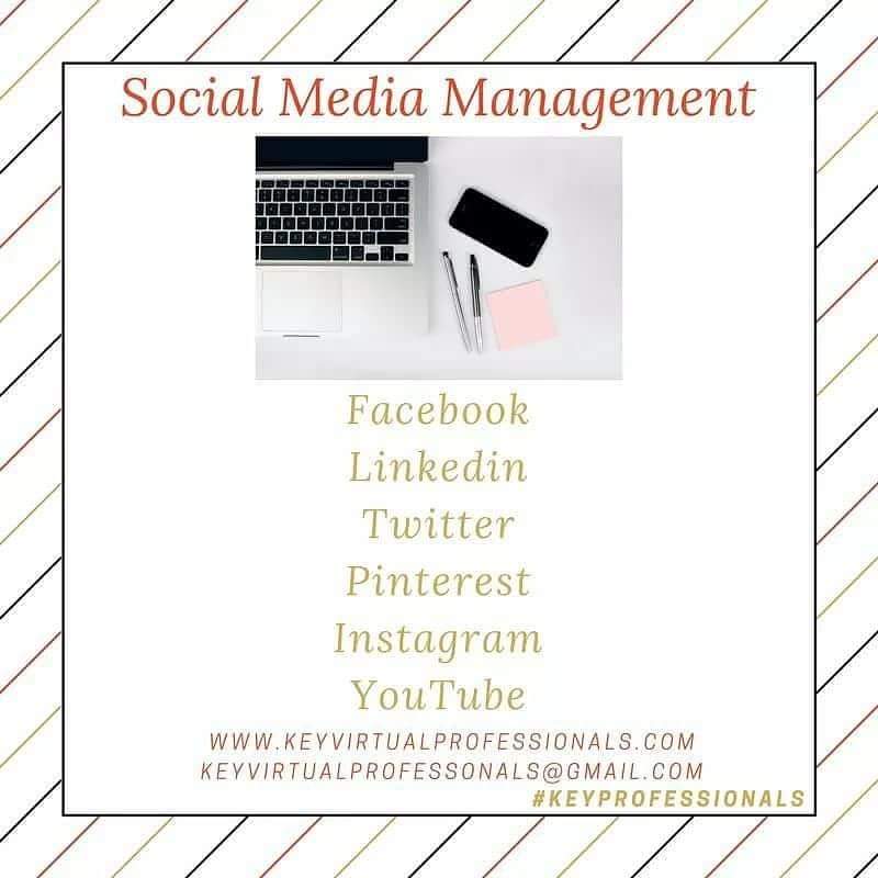 KeyVirtualPro's tweet photo. Key Virtual Professionals can  manage your social media accounts! Page set-up, post, graphics and much more. Contact us today for a complimentary discovery call #VirtualAssistant #assistant #socialmediamanagement #SocialMedia #Business  https://t.co/IYSvE4ATZ8 https://t.co/duZp0Lmqvx
