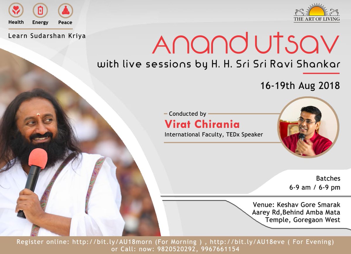 thepratikk's tweet photo. Inviting Youth for #AnandUtsav #introtalk #Vivekcollege . #Meditationempowersyou @ArtofLiving @viratchirania https://t.co/ItGxIBnFTh