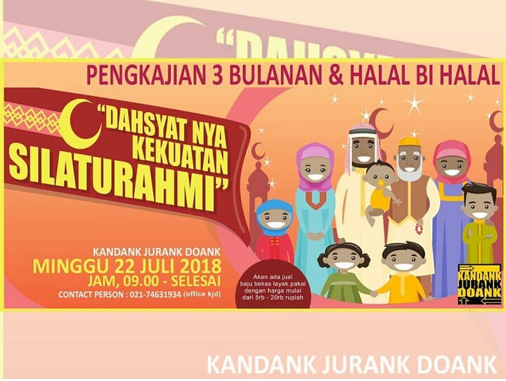 Assalamualaikum....insya allah bsk kita akan ada HALAL BI HALAL &amp; PENGKAJIAN 3 BULANAN di kandank jurank doank. Minggu 22 juli 2018 jam 09.00 pagi - selesai.
Ditunggu ya kehadiran nya untuk mempererat tali silaturahmi kita.
