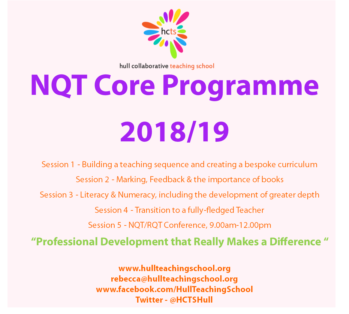 HCTSHull's tweet photo. NQT Core Programme 2018/19 is now on the website!
Please click this link to book on - https://t.co/AmuoZfYjSm https://t.co/LJKGgb7Ial