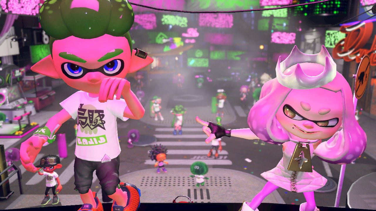 はっせぇ フェス中にヒメamiibo使ったらどうなるんだ と思って使ってみたら ステージ上から撮れる仕様になってた Bgmもoff Vocalバージョンに すげえ Splatoon2 スプラトゥーン2 Nintendoswitch T Co Ygaywoo19a Twitter