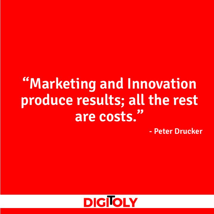 digitoly's tweet photo. Marketing and innovation produce results; all the rest are costs. Marketing is the distinguishing, unique function of the business. https://t.co/axAuaU1GnH 
#Innovation #Marketing #DigitalMarketing #OnlineMarketing #BrandBuilding #Digitoly #ObviouslyDigital https://t.co/eWHCCcIccI