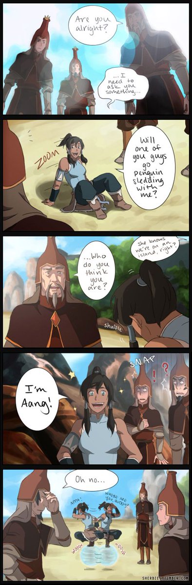 "...See, there was a time where Korra hit her head during training, and well..ah...this happened."

glances around nervously as if he's expecting his future incarnation to pop up at any moment. 

"..She had a lot of questions for me later on after connecting to her past lives."
