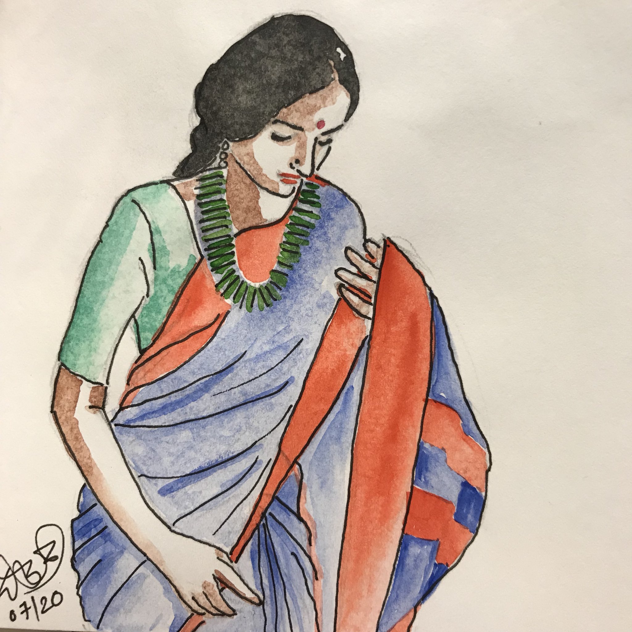 Indian girl in saree by Artsiemiss on DeviantArt