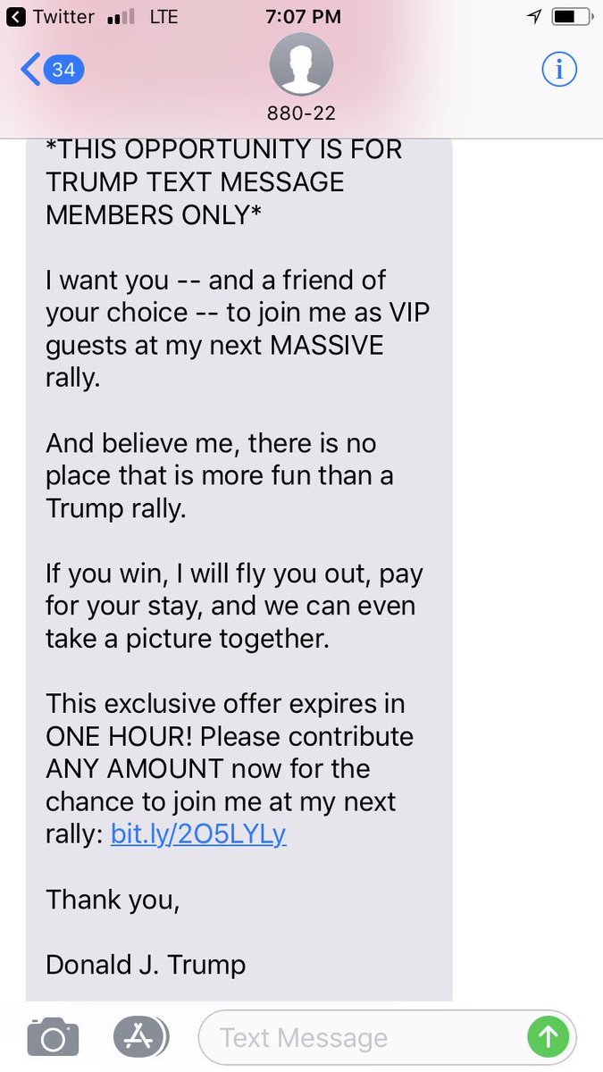 Exclusive very special offer to give Trump more money  https://secure.donaldjtrump.com/meet-president-trump-at-the-next-rally-sweepstakes