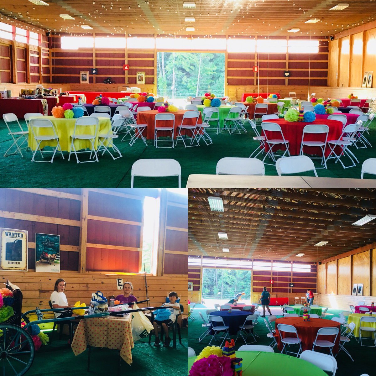 HighnMighty3's tweet photo. Indoor Arena transformed for Kick up Your Heels... our fundraiser... tomorrow July 21 6-11 https://t.co/jvycuzonNS