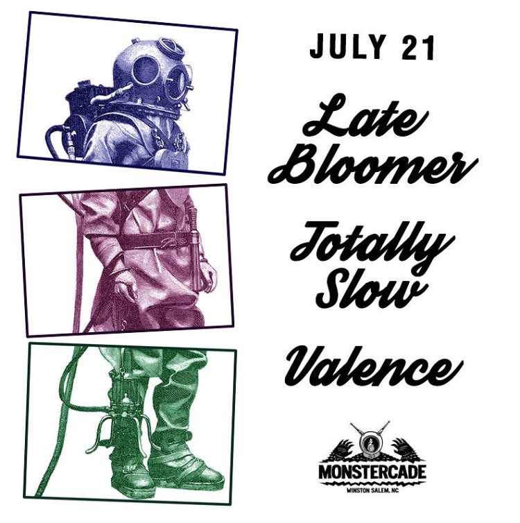 .<a href="/TotallySlow/">Totally Slow</a> is jamming tomorrow with @latebloomernc at Monstercade. Come hang out in Winston-Salem and have a good time. It’s the weekend, why not ya know. You earned it after how hard you worked