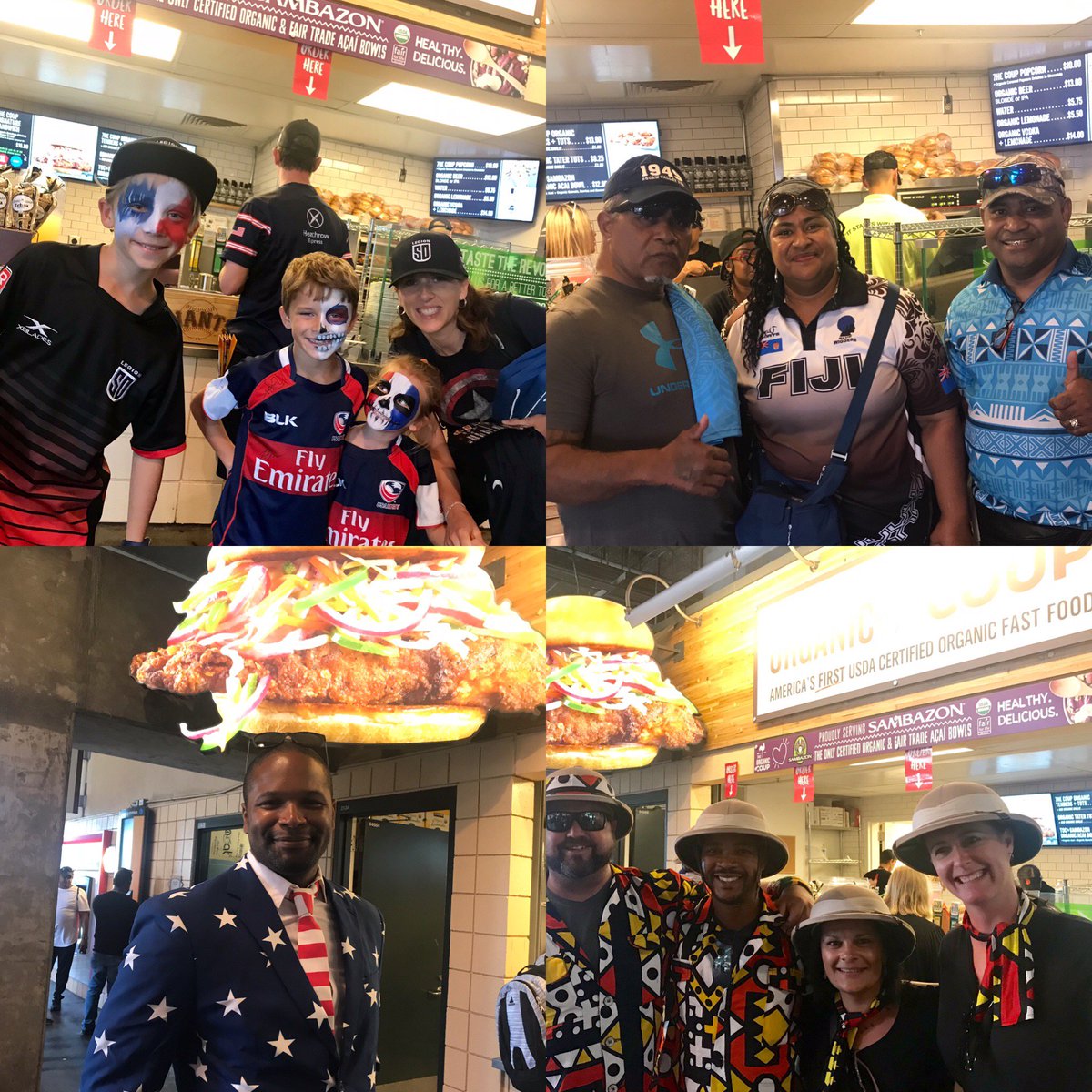 We’re having a blast at Day 1 of the #RugbyWorldCupSevens at @ATTPark with all the rugby fans! Both our spots at @ATTPark will be open all weekend so come by and see us all weekend long and show us who you’re rooting for! #OrganicallyCocky #Rugby #ATTPark 🏉🇦🇪🏉🇺🇸🏉🇦🇴🏉🇫🇯