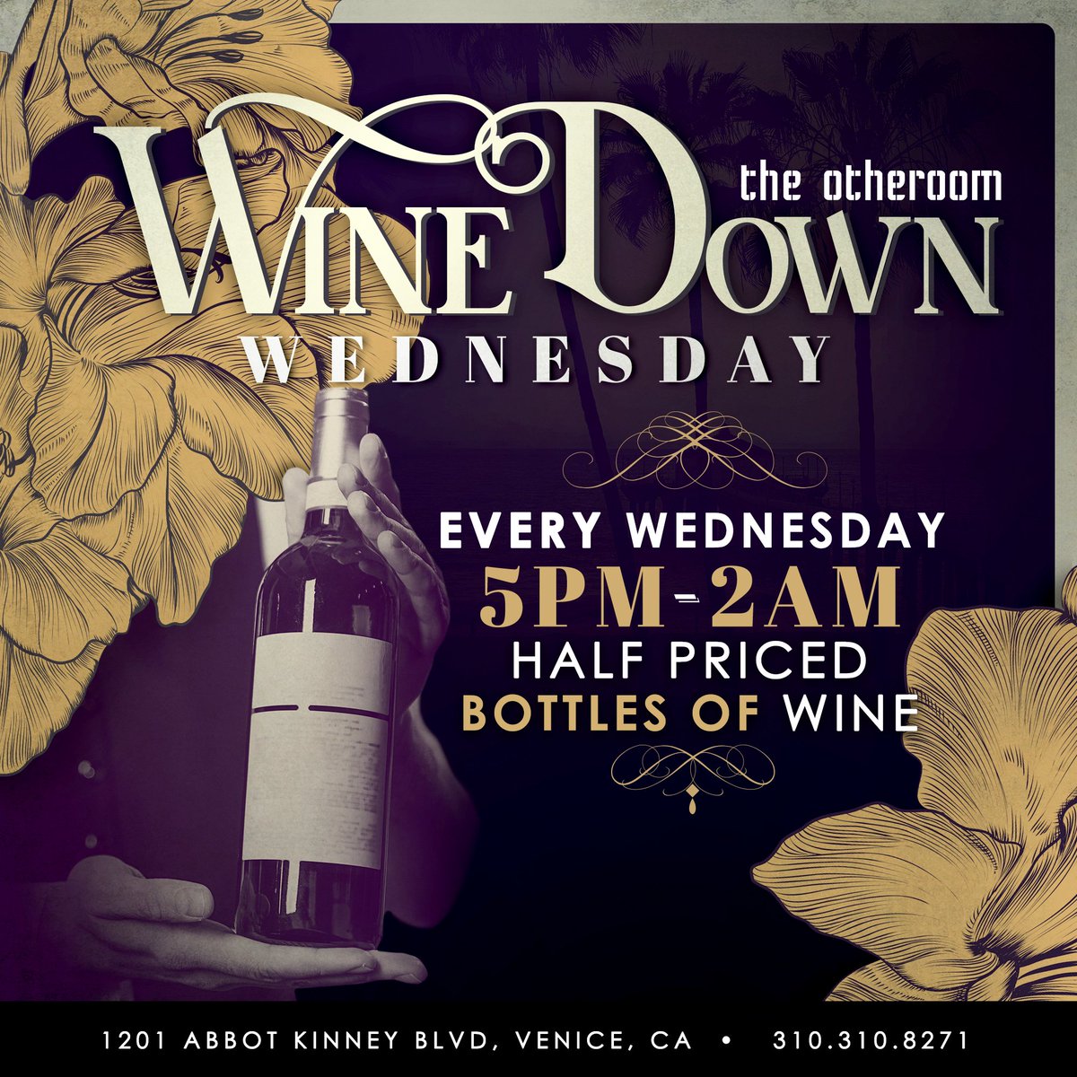 TheOtheroomVB's tweet photo. Coming Soon! 
Starting 8/8/2018, stop in and enjoy 1/2 priced bottles of wine! #winelover #wine #abbotkinney #California #venicebeach #winedown #BEER #party https://t.co/NgmH529nVz
