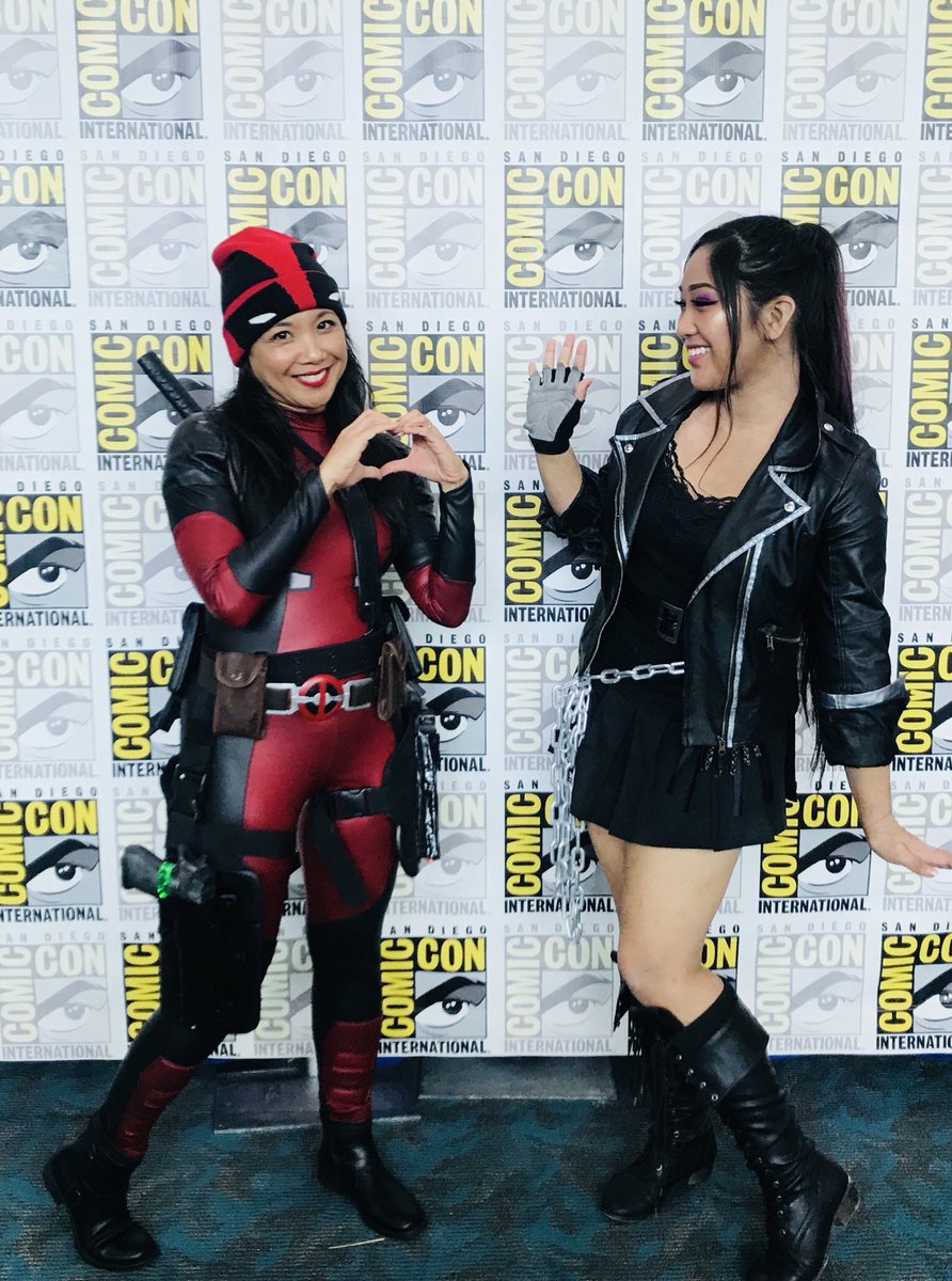 jennaquino25's tweet photo. Day 1 & 2 of Comic Con! #psylocke #FemDeadpool #yukio #sdcc #sdcc2018 https://t.co/UXmdwrXU42