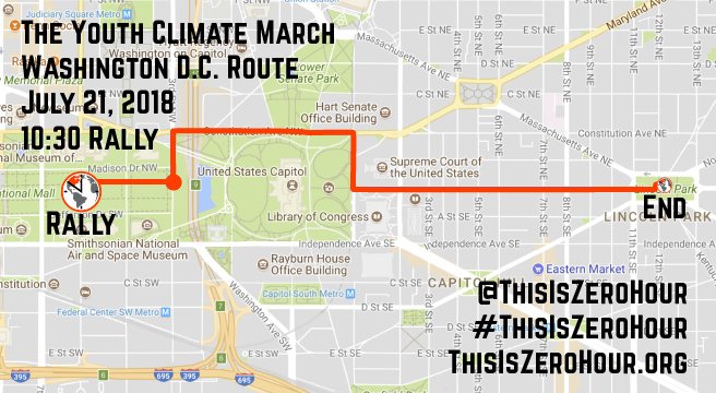 ThisIsZeroHour's tweet photo. The #YOUTHCLIMATEMARCH is 10:30a Saturday, July 21 TODAY! Meet at 7th St. SW &amp; Jefferson on the National Mall. #ThisIsZeroHour 
https://t.co/tyf3BSCjcj https://t.co/LtBd5eKv7n