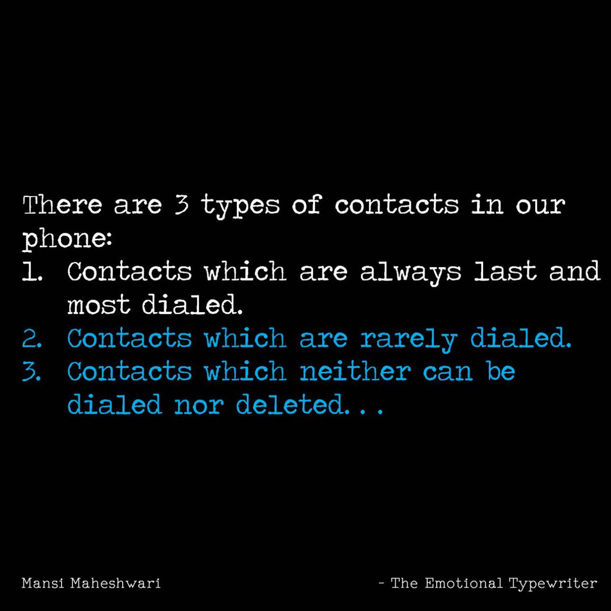 EmoTypewriter's tweet photo. #phonecontacts #neverusedcontacts #deletedcontacts #TET #TheEmotionalTypewriter https://t.co/YRoZ8ZLQ61