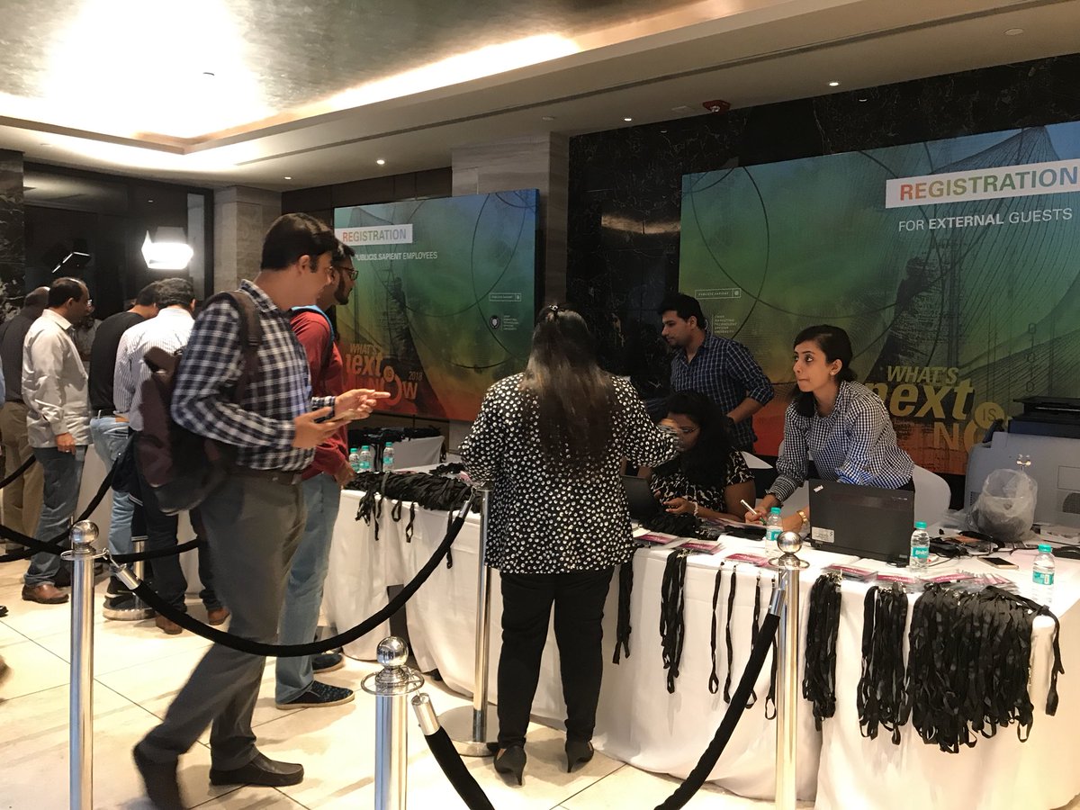 MumukshuMohanty's tweet photo. #whatsnextisnow the excitement in the air as we kick off the biggest tech conference of the year @SapientIndia https://t.co/T3ChJD4tT4