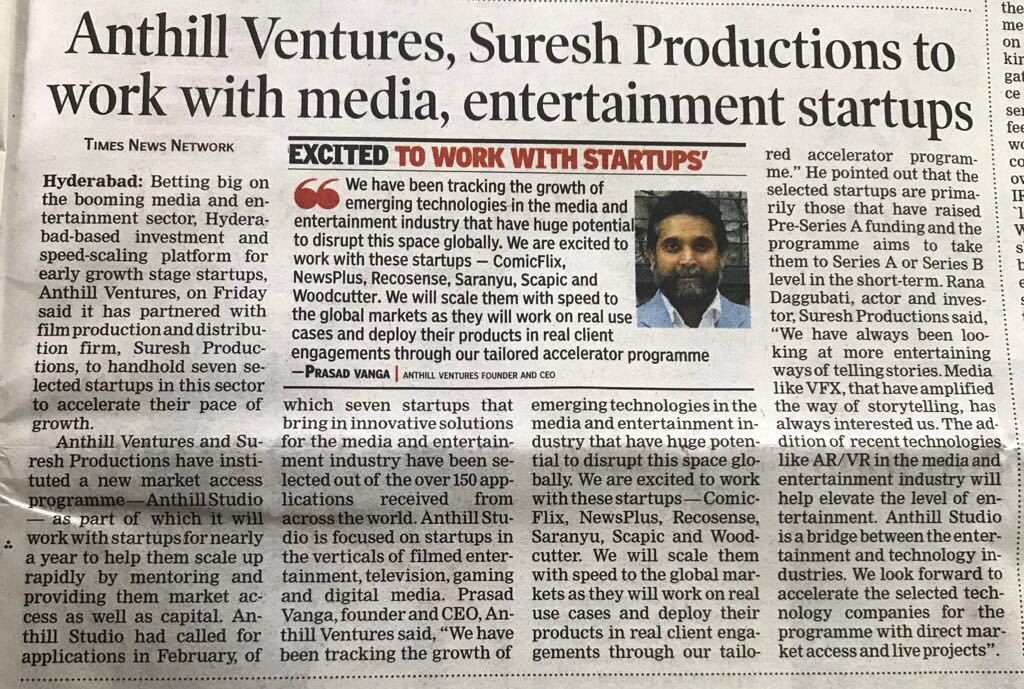 svnsailesh's tweet photo. #ScalewithSpeed #AnthillStudios #Media&amp;Entertainment #Disrupt https://t.co/skFW5Ovp8b