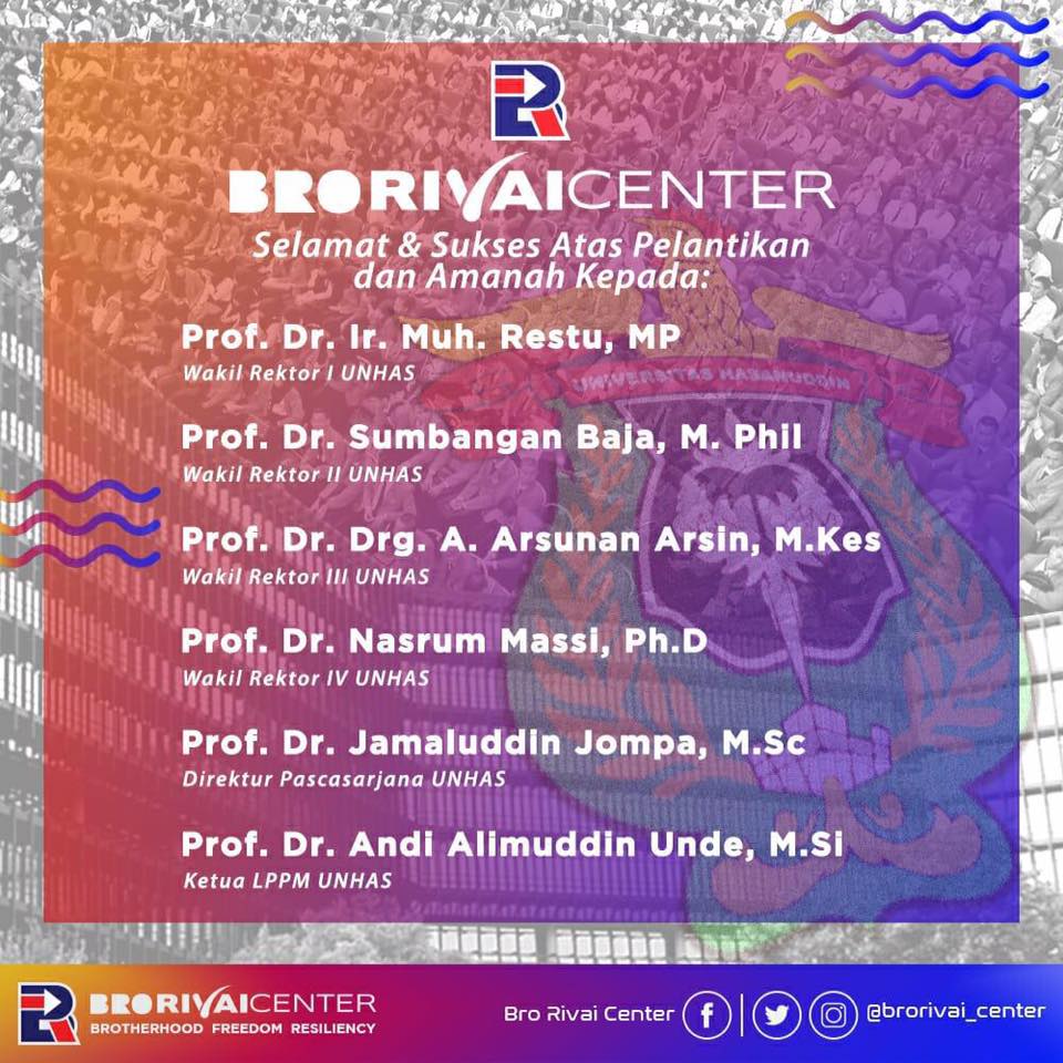 BRORIVAI_Center's tweet photo. Selamat dan sukses atas pelantikan jajaran Rektorat dan Dekanat Fakultas Teknik Universitas Hasanuddin.

Selamat mengemban amanah untuk Almamater Merah. Vivat Unhas.

#BroRivaiCenter
#UNHAStawwa #infounhas #UniversitasHasanuddin https://t.co/E1ANNOvenP