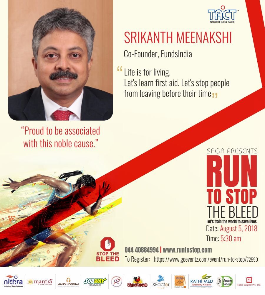 dr_ramakrishnan's tweet photo. #Companies #SeniorExecutives #Students #Entrepreneurs have extended their support and commitment to learn to #Stopthebleed. What better way to express #Corporate &amp; #Individual #SocialResponsibility @tact_academy @srikan2 @icuconsultants https://t.co/G6sBEKvhfS