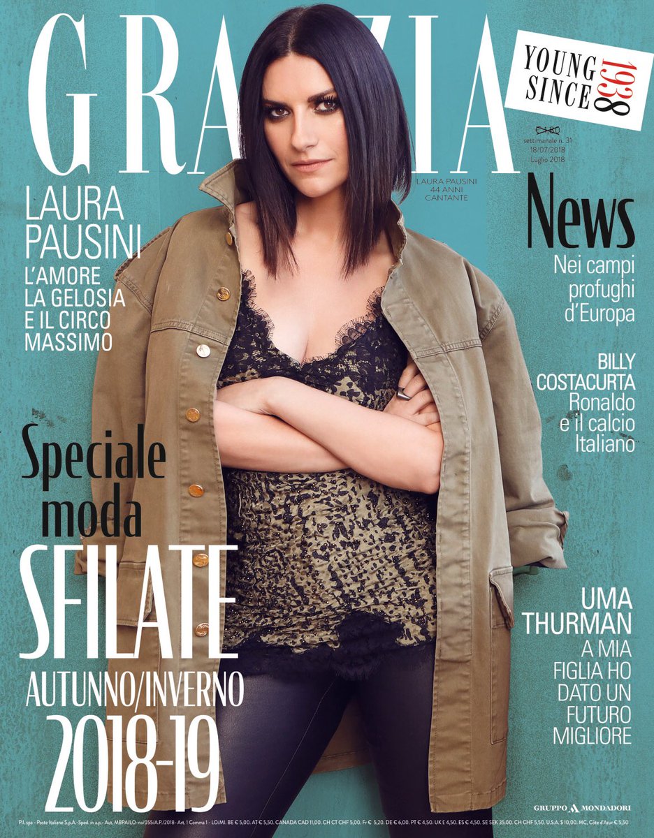 silviagrilli's tweet photo. Grazia è in edicola con Laura Pausini in copertina. Mitica Laura (questa sera al Circo Massimo)! #laurapausini #instatodigrazia https://t.co/iHLqijZKdp