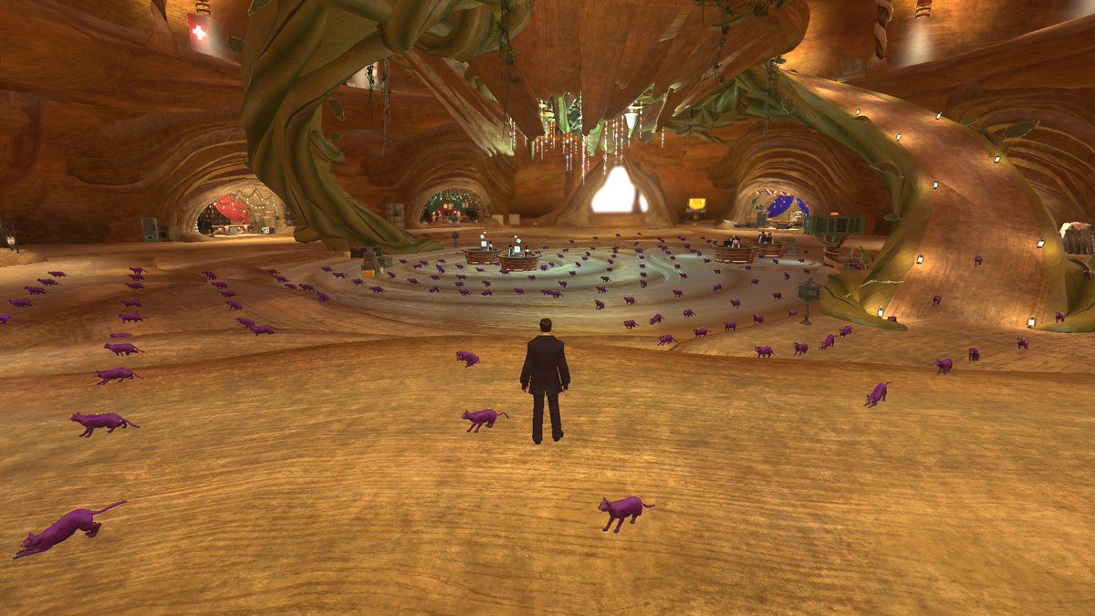RedWatchful's tweet image. And then, the Vigil for MadLyric happened. I have seen a lot of things in my life, but this was... Outstanding. 
 When I arrived, the Hallowed Halls were swarming with these lovely purple kittens. Wonderful since the beginning.