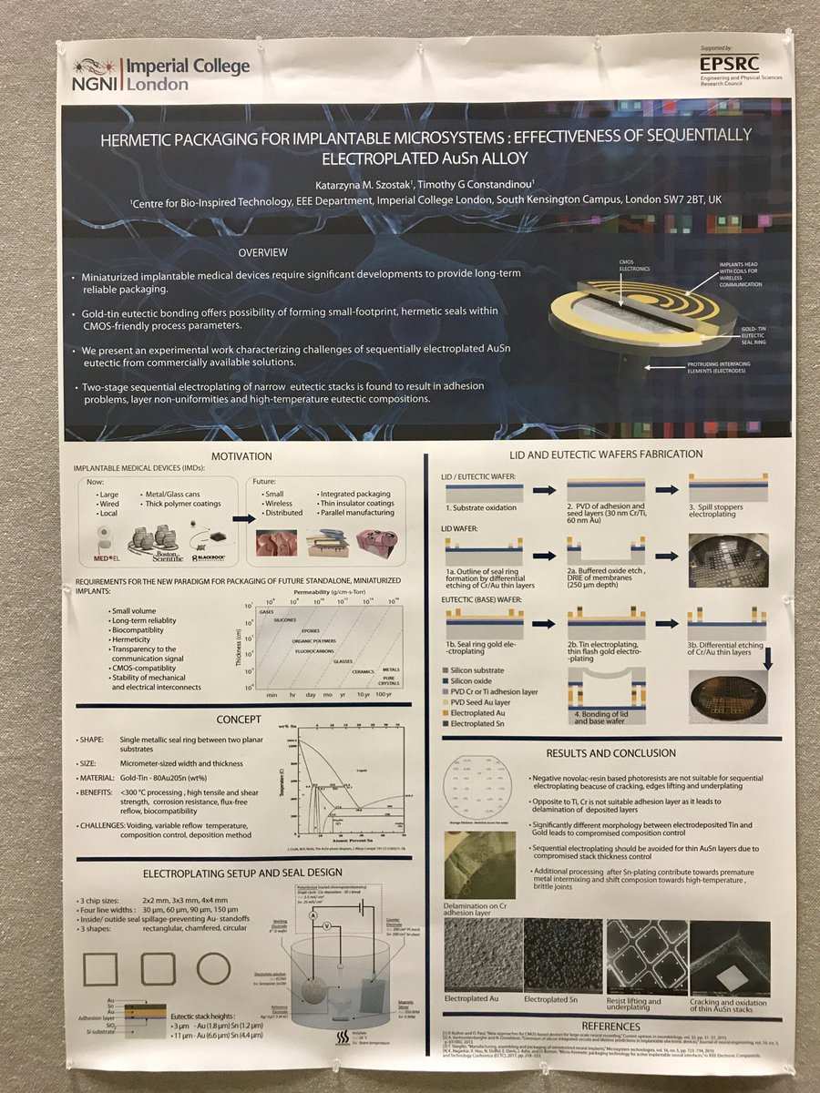tgconstandinou's tweet photo. Kasia has now gone live! #embc18 Hermetic micropackaging for implantable neural microsystems #ngni https://t.co/vgoxT0jj1J