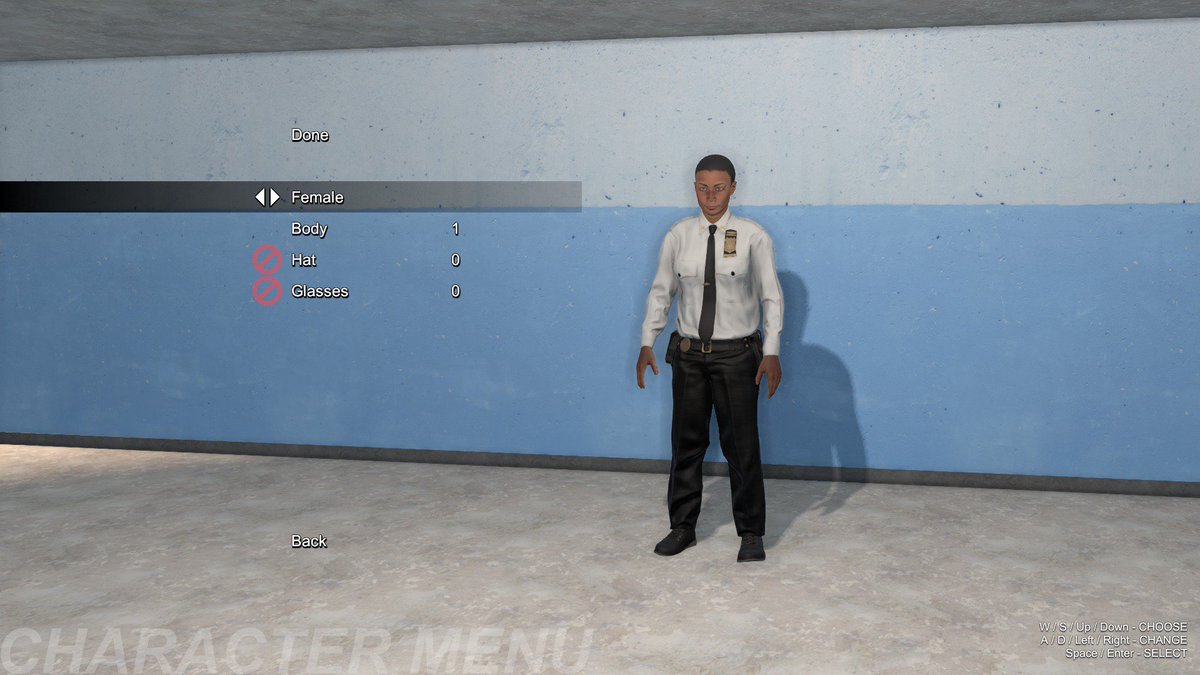 3adam15's tweet image. #FlashingLightsGame のアップデートをプレイした見た。プレイヤーキャラは以前の人物モデルが無くなり、新たなモデルに置き変えられた。性別は男女選べて服装は3種類。帽子と眼鏡は今のところは使えないが、そのうち選べるようになるだろう。