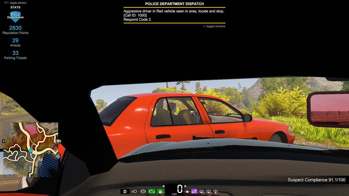 3adam15's tweet image. この画像は右後方からPITかけているところなんだが、被疑者は左にハンドルを切って立て直そうとしている。こういう所が割と良くできてる。
#FlashingLightsGame