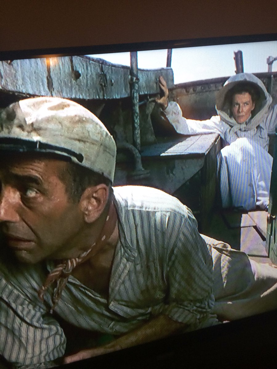 bertlovesleigh's tweet photo. "Never do today what you could put off for tomorrow" 😂 Leigh and I are watching "African Queen" w/ Bogart and Hepburn #Classic #FridayNetflix https://t.co/U9xOwdPXge