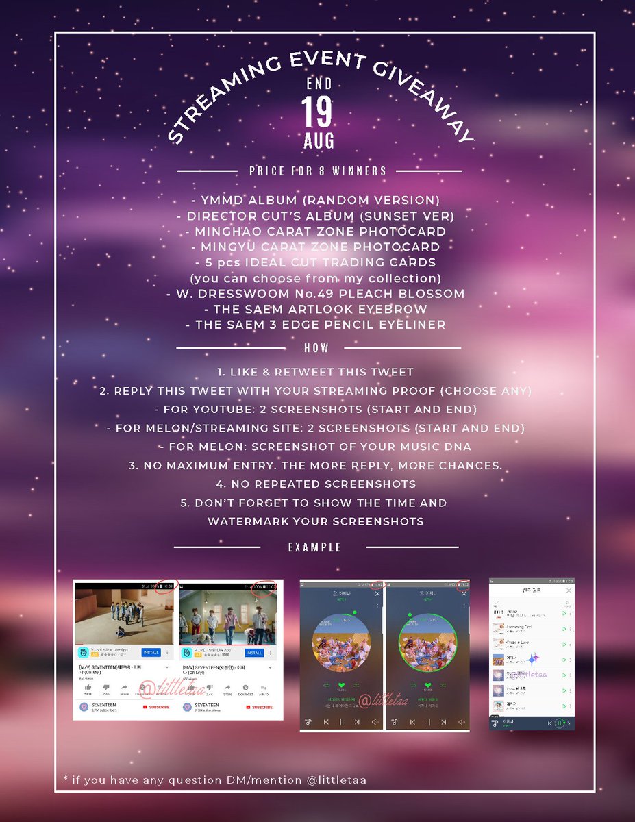 littletaa's tweet photo. 🥕 Streaming Event Giveaway 🥕
Stream 어쩌나 and get a chance to win little gift from me~♡
(Please read the guide below)
Oh My! fighting ! Seventeen fighting ! Carat Fighting !
#SEVENTEEN #세븐틴 #세븐틴_어쩌나 #YOU_MAKE_MY_DAY #YMMD #어쩌나 #Oh_My #17DigitalSupport https://t.co/Q8XKtUMeu3