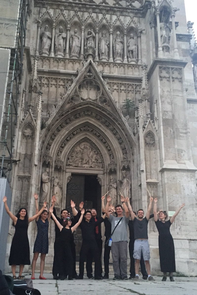 And they are off to #Poland!!! Last concert in #Vienna at #Votivkirche #cyorocks #musicandyouth #yycmusic #yycarts