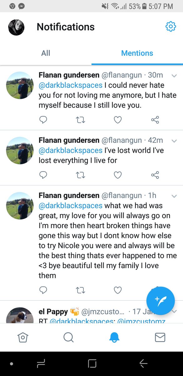 darkblackspaces's tweet photo. @flanangun if you never cared what was this all about what the fuck was the point in telling me you still love me when you don't. And just so you know I NEVER STOPPED LOVING YOU. https://t.co/0SWy65NjDf