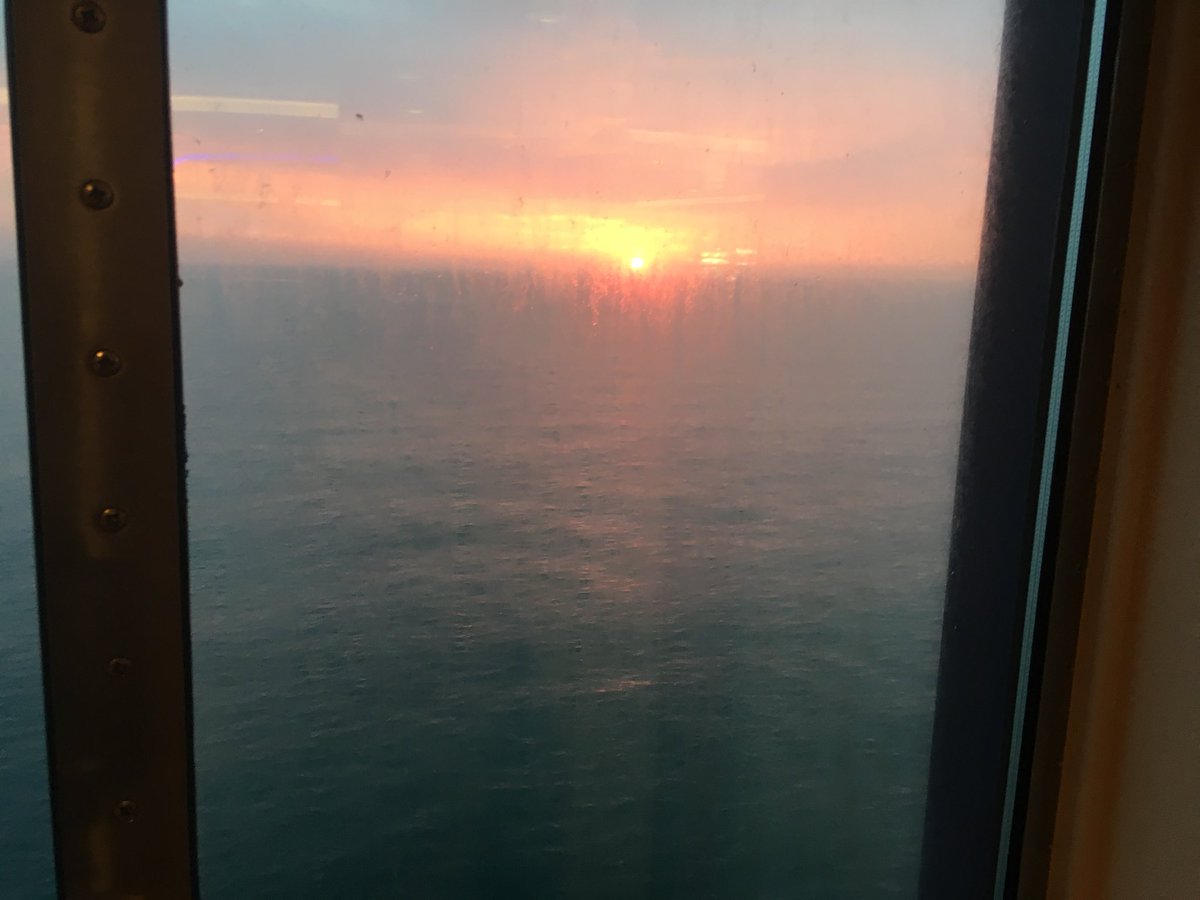 The sunrises as we get in to Dover #Notts2Lourdes18 ... and back again