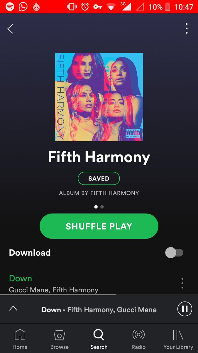 Harmonizer_2308's tweet photo. I'm streaming the album, are you? #StreamFifthHarmony Also don't forget to stream the Down music video! Let's get it to 72M! Also it's super close to 1M likes #Downto72M https://t.co/YWU748Dzq5