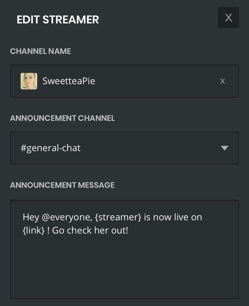 RuneGroup's tweet photo. @rsnsweetteapie our Discord will now announce when you start streaming automatically https://t.co/ZimcZeVCO0