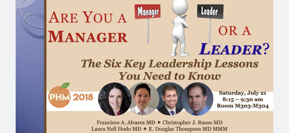 ChrisJohnRusso's tweet photo. #phm18 #phmleadership No matter how late you stayed up last night, you won't want to miss one of the best workshops of the conference--Are You a Manager or a Leader? M303-304 https://t.co/7QlrnLOYYR