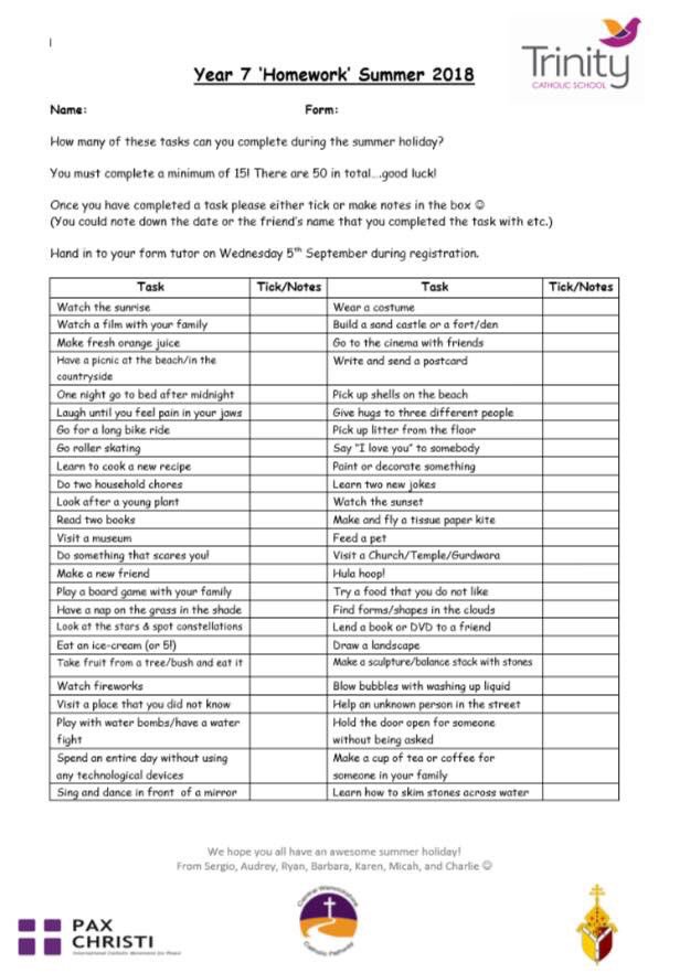 Love this homework set by <a href="/CatholicTrinity/">Trinity Catholic School</a> #acatholiceducation