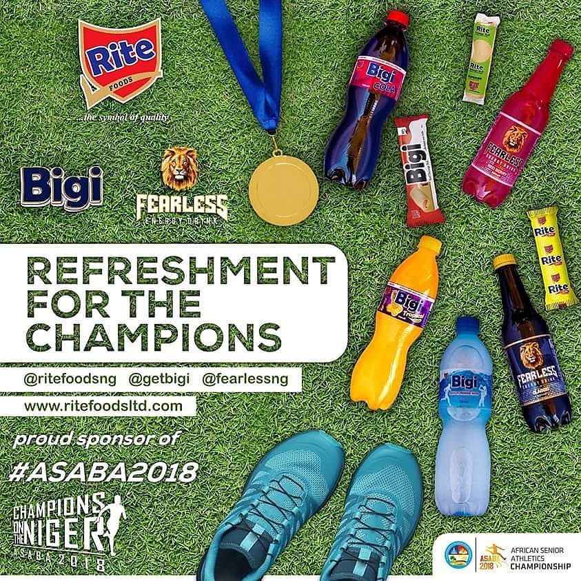 ritefoodsng's tweet photo. Yaaayyyy! Asaba city is bringing you the #Rite attention. 💯
African Senior Athletics Championship is just 10 DAYS AWAY and we are pumped and ready, sET, GO!!!!💪💪💪
Enjoy the #Rite kind of refreshment!
#RiteFoods is the official Beverage Sponsor of #ASAC2018 https://t.co/2GGSv7AKI8